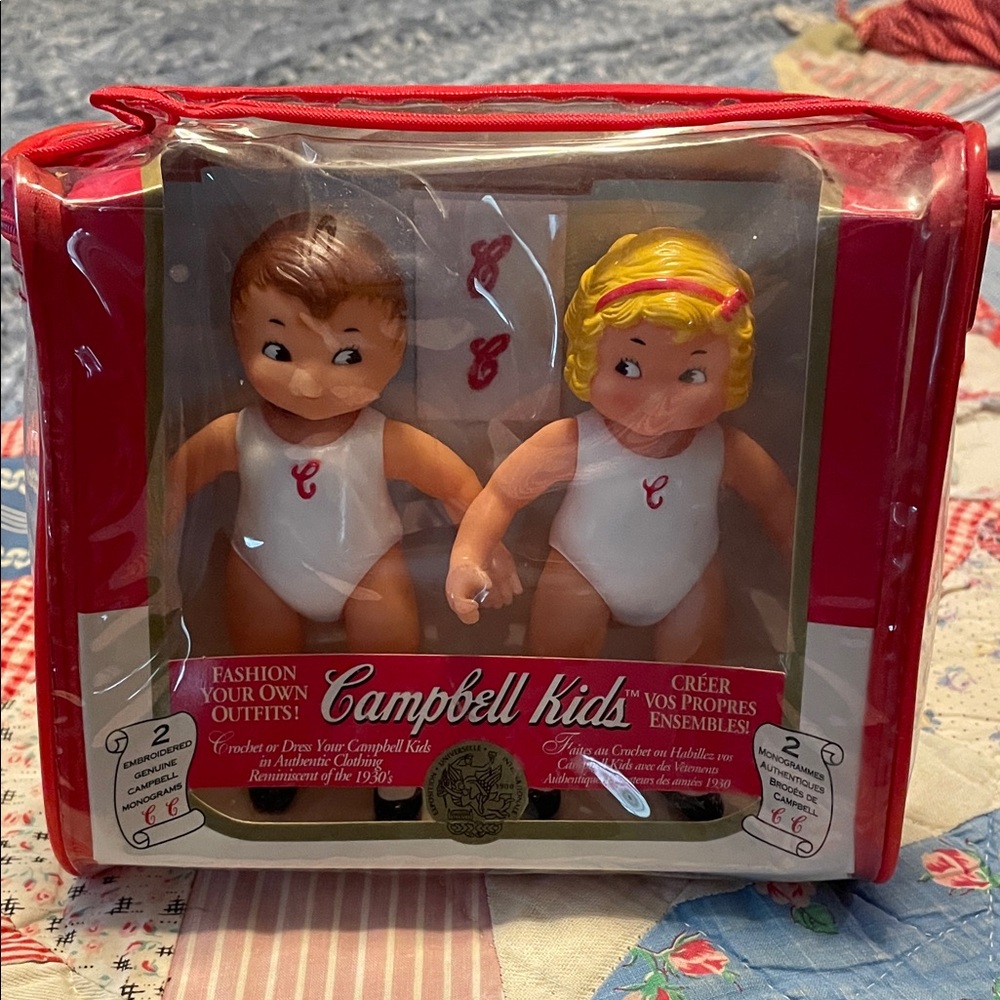 Retro Campbell Kids Dolls Set - Red and White